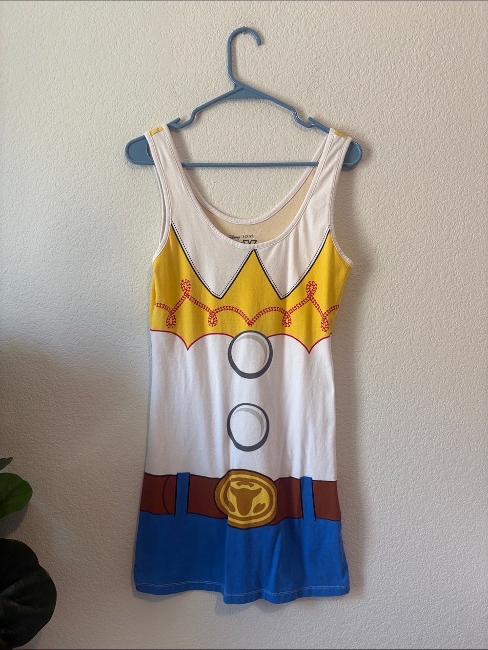 Disney Women’s Toy Story Jessie Costume Tank Dress - White, Yellow, Blue, Brown